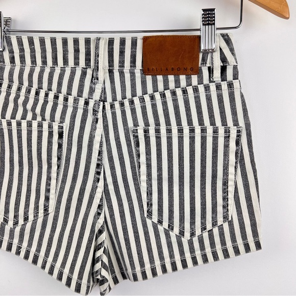 BILLABONG Stripe High-Rise Y2K Style Cotton-Blend Denim Shorts | Size US 25 - Picture 4 of 15